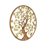 Laser Cut Colourful Round Tree Of Life w 3 Birds Wall Art 60cm
