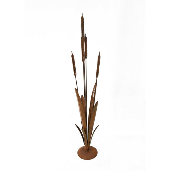 Rust Bulrush Decoration On Stand 91cm