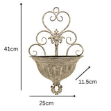 Classic Hanging Wall Planter w Fleur-De-Lis 41cm