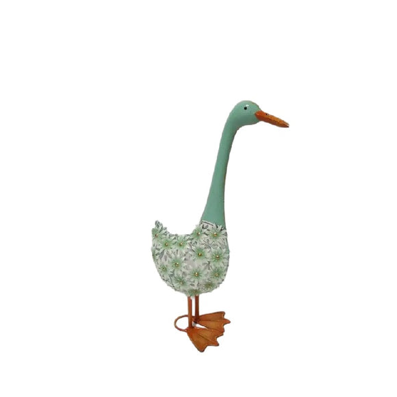 Natures Art Duck W Flowers 53cm