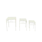 Set 3 Bordeaux Square Tables / Potplant Stands 38cm, 33cm, 28cm