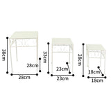 Set 3 Bordeaux Square Tables / Potplant Stands 38cm, 33cm, 28cm