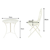 Bordeaux 3pc Setting Round Table + 2 Chairs