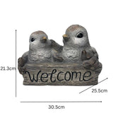 Welcome W 2 Birds Planter W  Hole & Plug 30x25cm