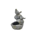 Perched Birds On Stones Planter w Hole + Plug 40cm