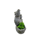 Perched Birds On Stones Planter w Hole + Plug 40cm