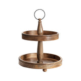 Handcrafted Mangowood 2 Tier Cupcake Stand 39cm