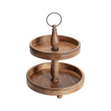 Handcrafted Mangowood 2 Tier Cupcake Stand 39cm