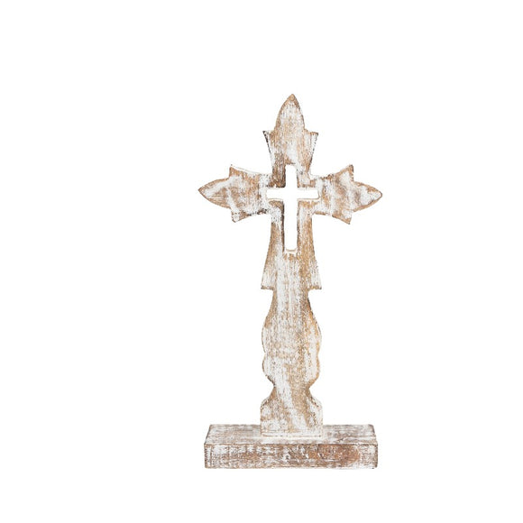 Handcrafted Latin Cross On Base 30cm