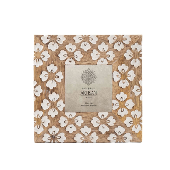 Handcrafted 4x4in 'Petal' Photoframe 20cm