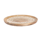 Handcrafted Round Carved Platter Tray 30cm