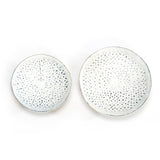 Set 2 Metal Punched Bowls Candle Plate 15cm