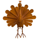 Rust Proud Standing Peacock Statue 63x51cm