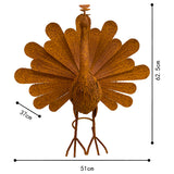 Rust Proud Standing Peacock Statue 63x51cm