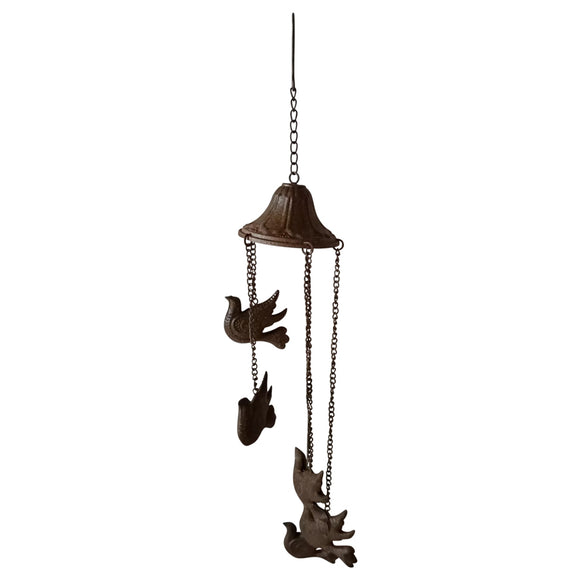 Cast-Iron Hanging Spiral Birds Chime 14x84cm