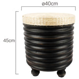 Nero Wave Stool / Side Table 40x45cm