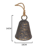 Distressed Grey Decorative Bell w Rope Handle 14cm