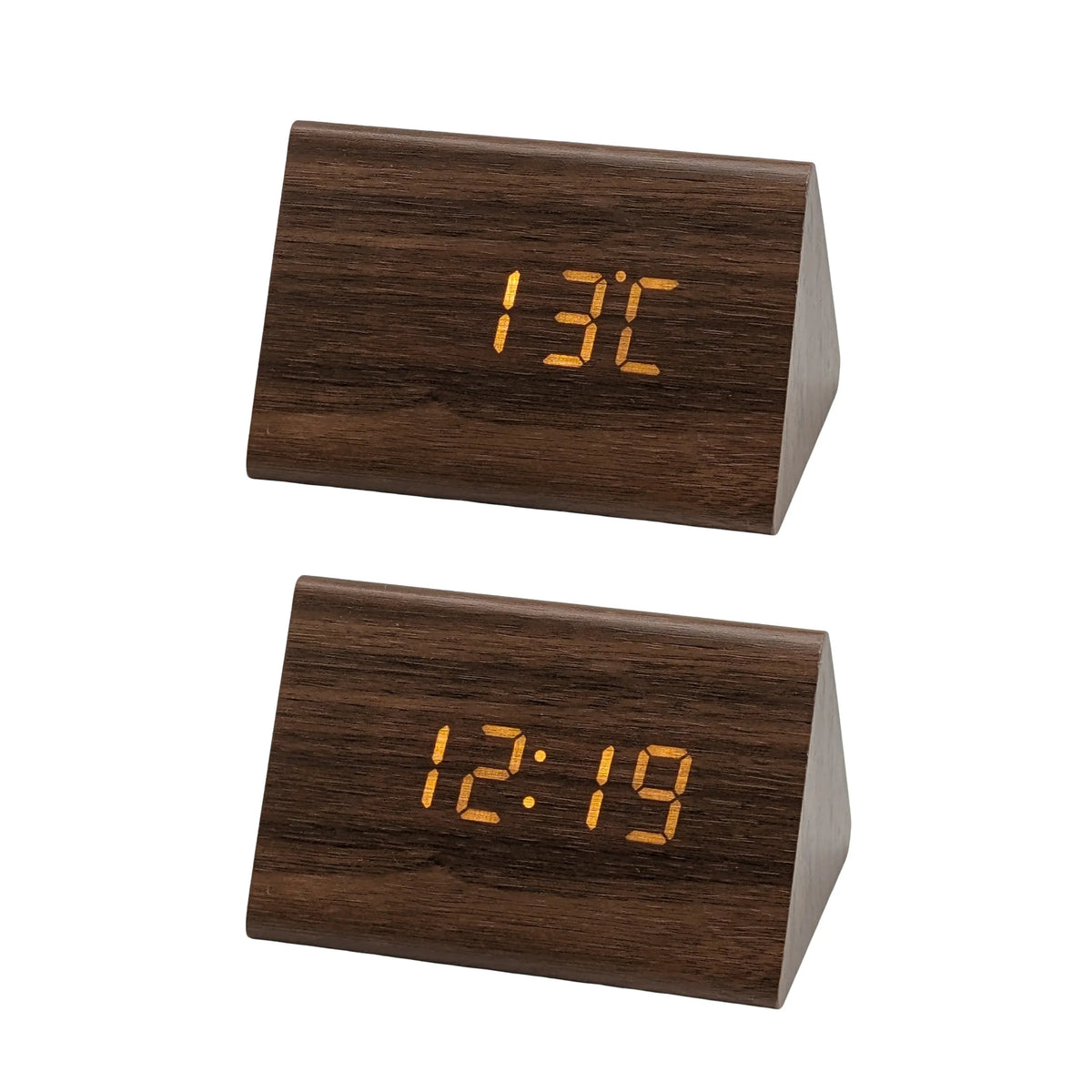 Bulk 12 Wfaux Woodgrain Led Clock Usb Plug 12x8cm
