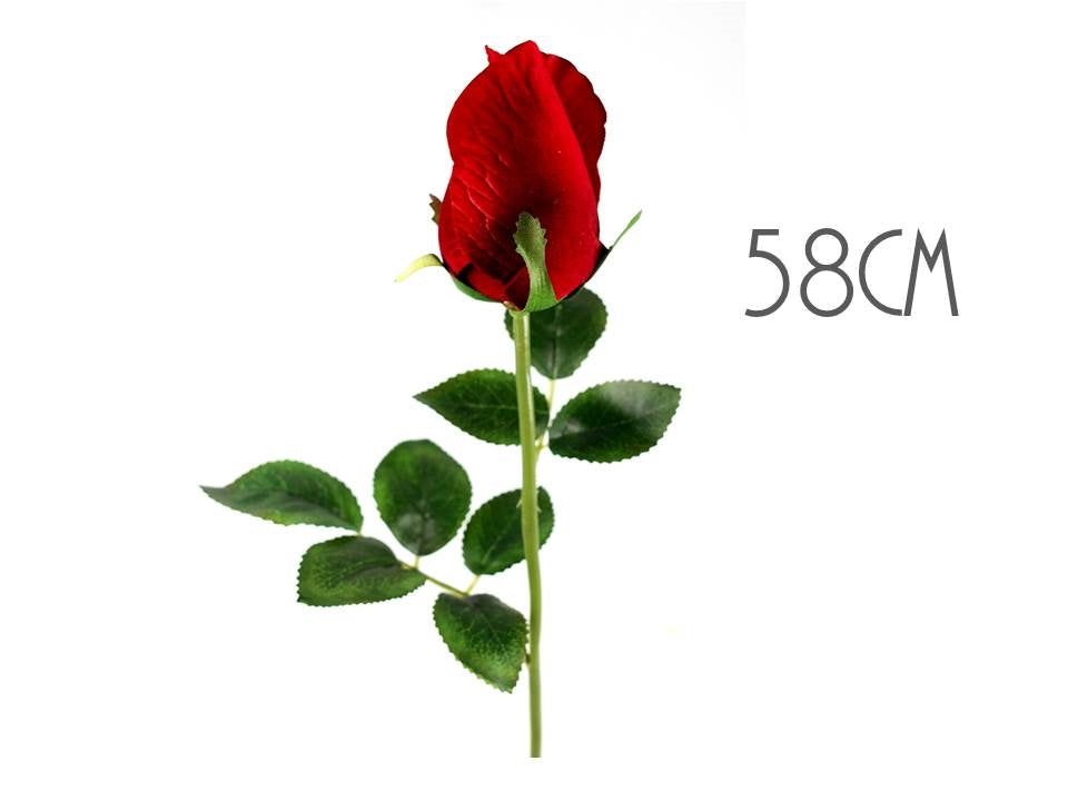 Artificial Flowers & Plants: bulk 24 Artificial Single Stem Rose Red 58cmh 15x58cm