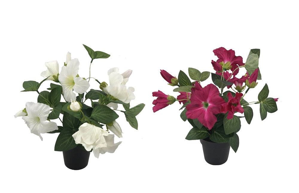 Artificial Flowers & Plants: Set 2 Artificial Flower in Pot Assort 30cm