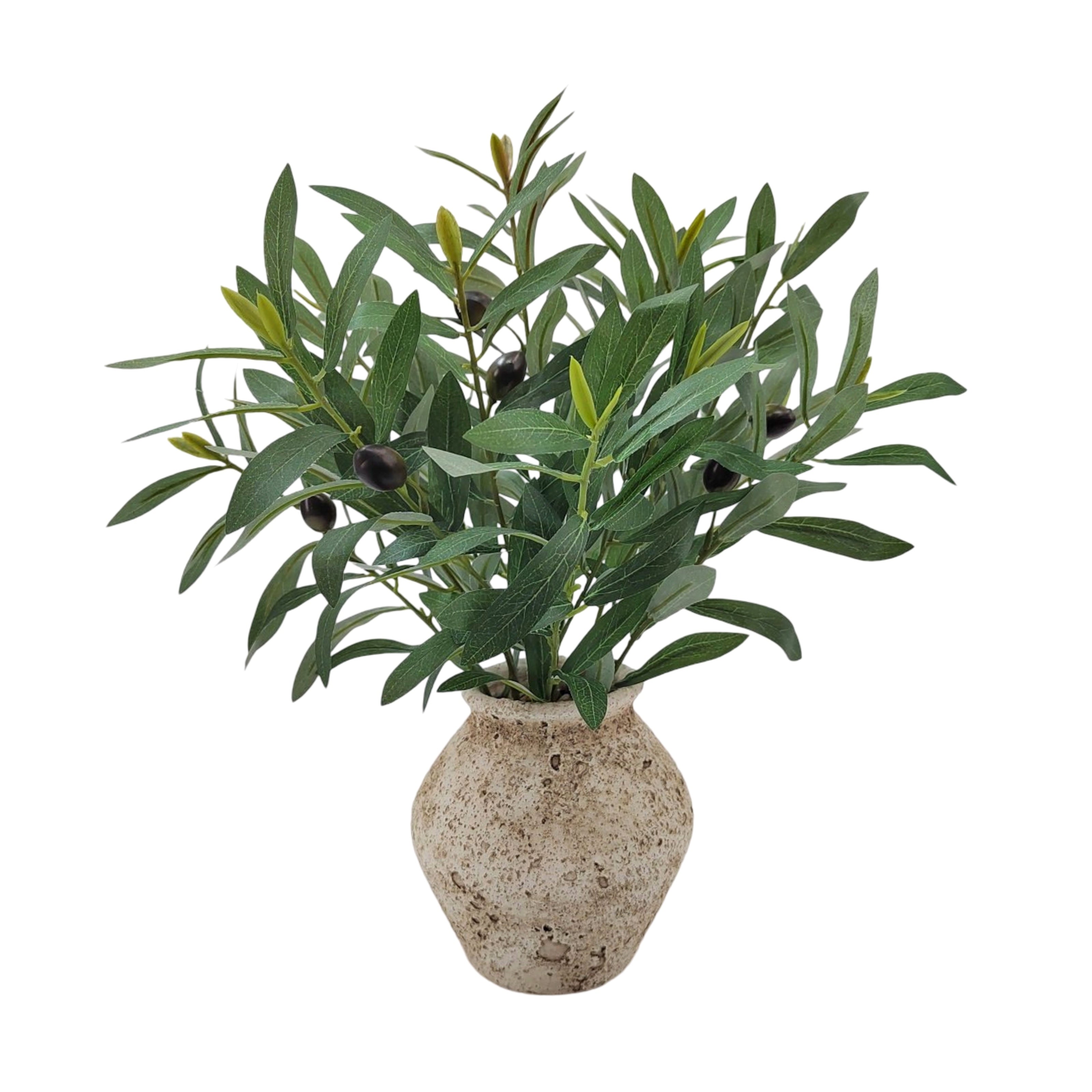 Kitchen & Bathroom DIY: Artificial Olive Branches in Ceramic Pot 49cm