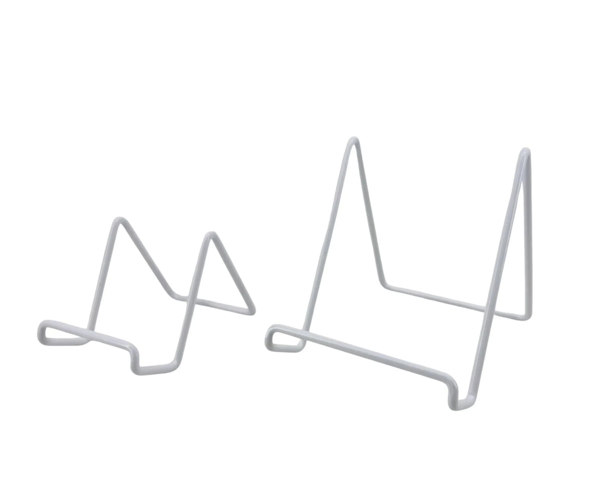 Bulk 24 Angled White Metal Plate stand13.5x17.5x16cm