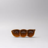 Edamame Triple Pod Dish 20cm Chestnut Brown Glaze