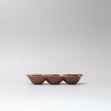 Edamame Triple Pod Dish 20cm Chestnut Brown Glaze