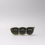 Edamame Triple Pod Dish 20cm Oribe Green Glaze