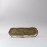 Wellness Accessories: Plate Sashimi Organic Shape 13cm Sage Glaze