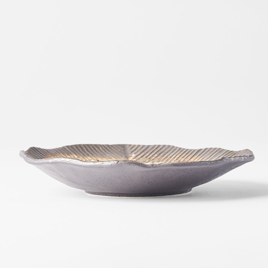 Plate Leaf Shape 16cm Akane Grey Glaze