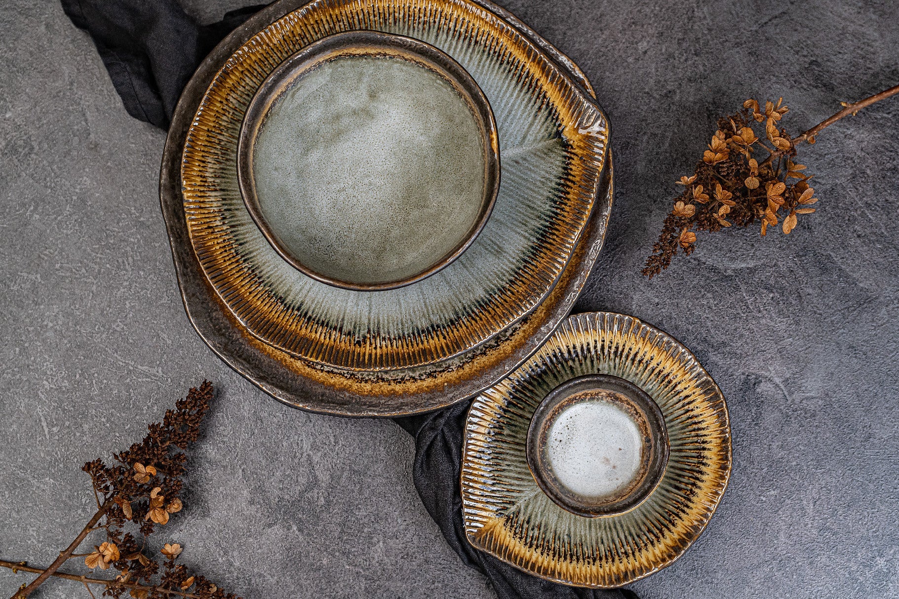 Sauce Dish 8cm Akane Grey Glaze