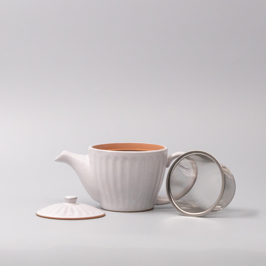 Teas & Accessories: Teapot 480ml Speckled White Ridge Glaze