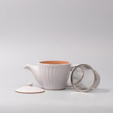 Teas & Accessories: Teapot 480ml Speckled White Ridge Glaze