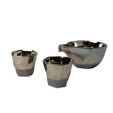 Oven Mitts & Pot Holders: Sake Set Faceted Ink Glaze