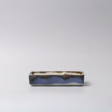 Sushi Plate Inbuilt Sauce Dish 15cm Tenmokku Edge Design