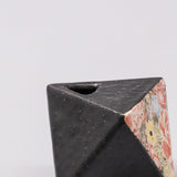 Vase Black Bright 4.5H Triangular