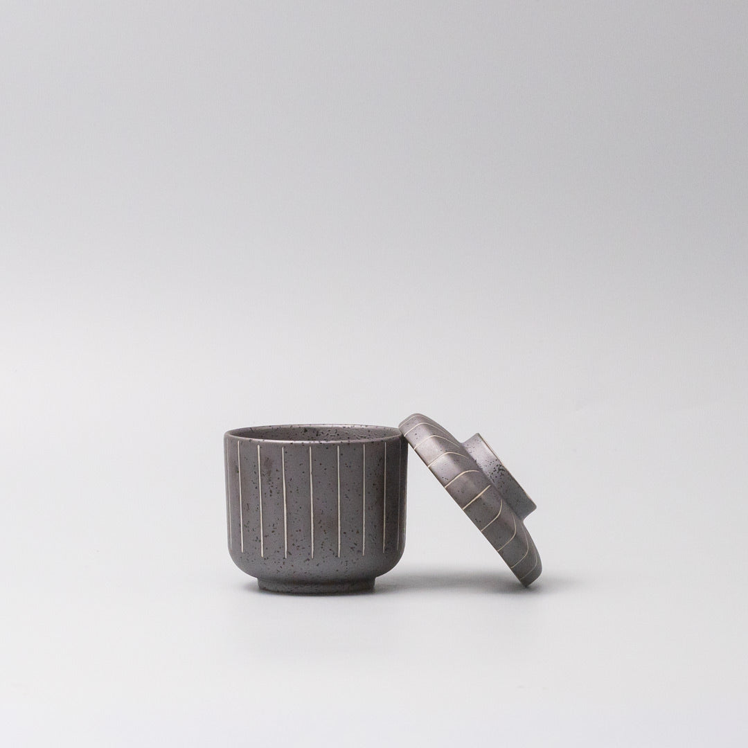 Coffee Tables: Cup Chawanmushi 170ml Matt Black Stripe Glaze