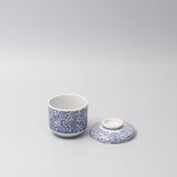 Teas & Accessories: Cup Chawanmushi 170ml Blue Paisley Glaze