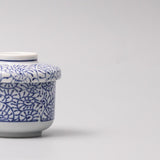 Teas & Accessories: Cup Chawanmushi 170ml Blue Paisley Glaze