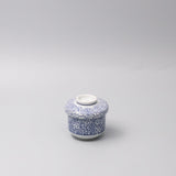 Teas & Accessories: Cup Chawanmushi 170ml Blue Paisley Glaze