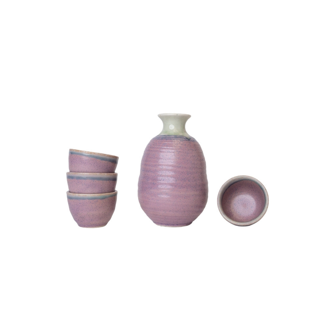 Sake Set for Four 280ml Lilac Glaze