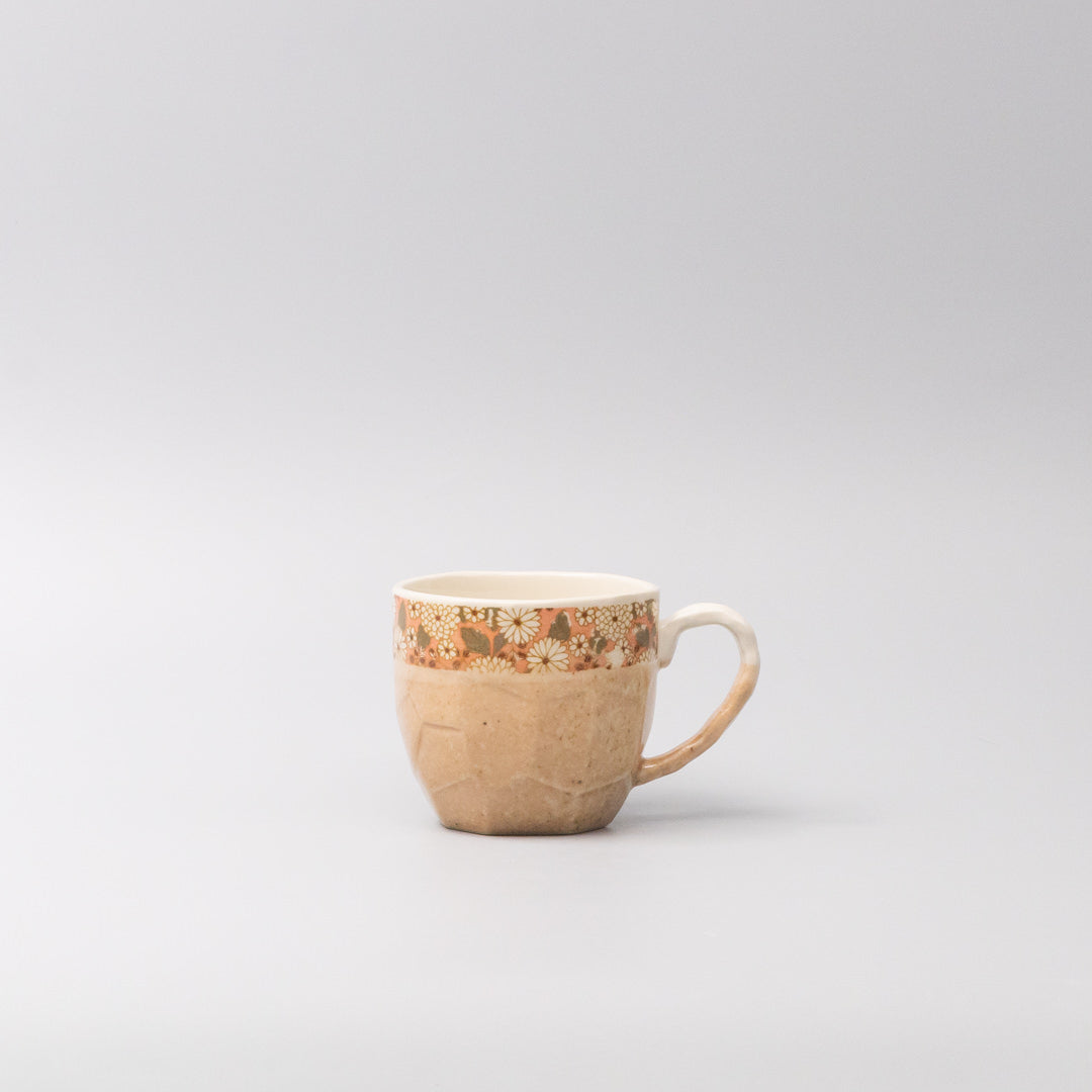 Disposable Cups: Mug in a Gift Box 260ml Apricot Floral Band Design