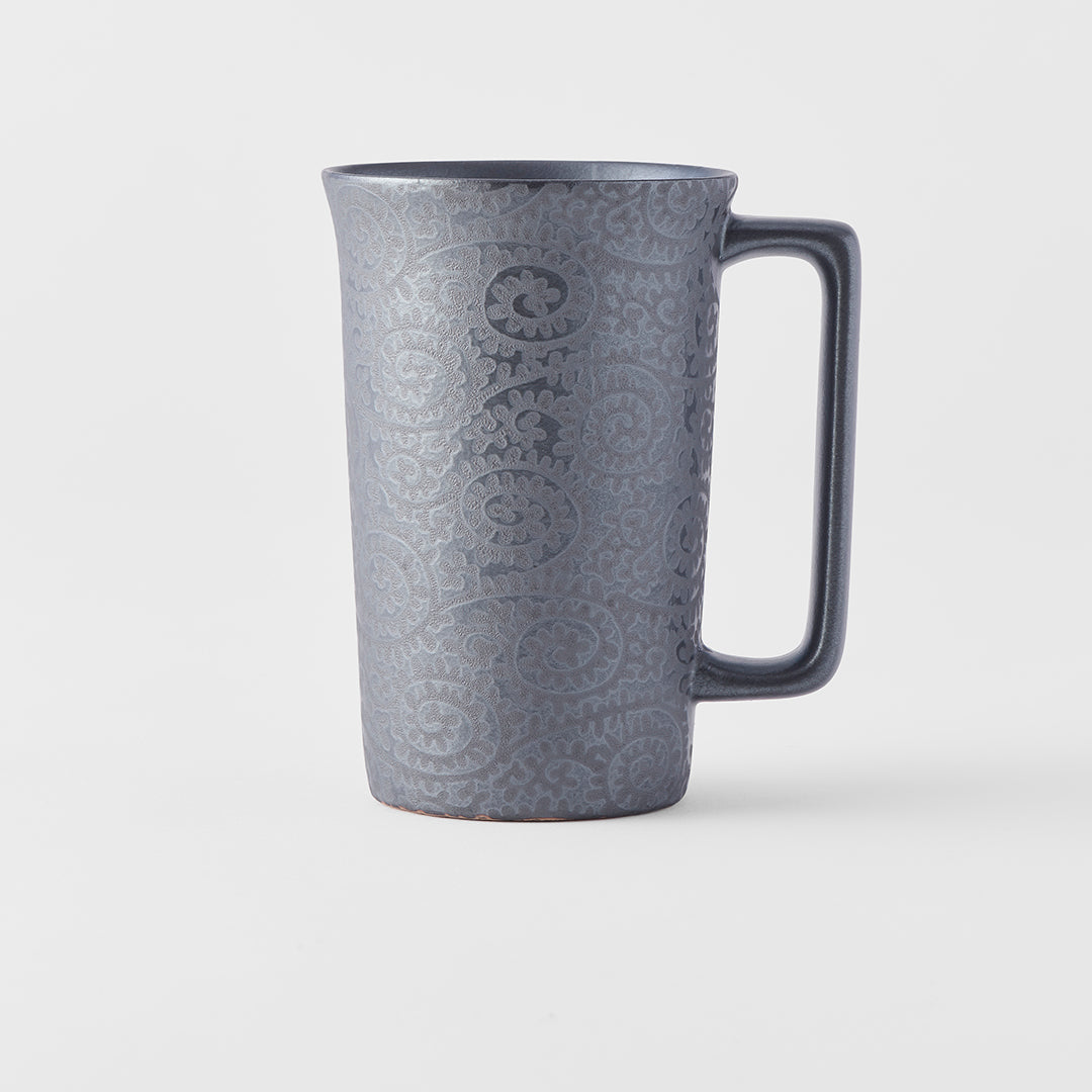 Drinkware: Mug with Handle 350ml Black Scroll Design