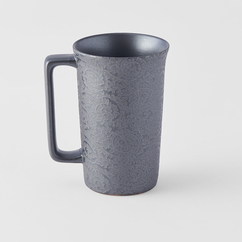Drinkware: Mug with Handle 350ml Black Scroll Design