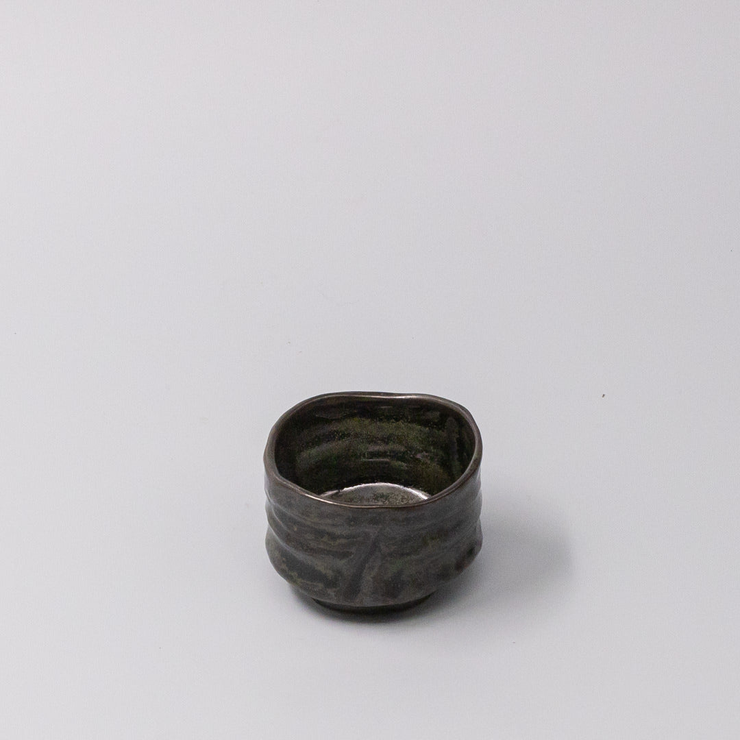 Wellness Accessories: Sake Cup Moss Black Glaze