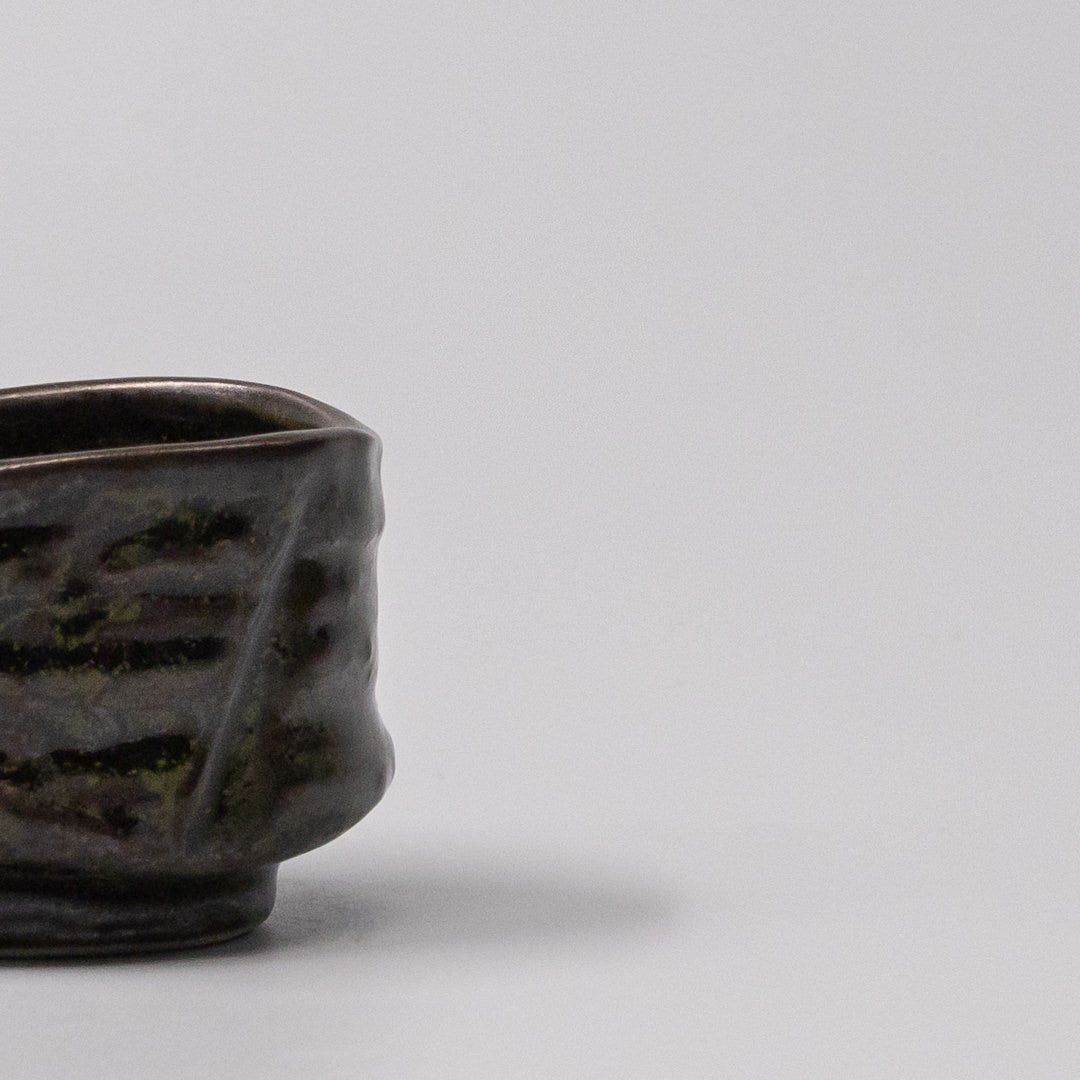 Wellness Accessories: Sake Cup Moss Black Glaze