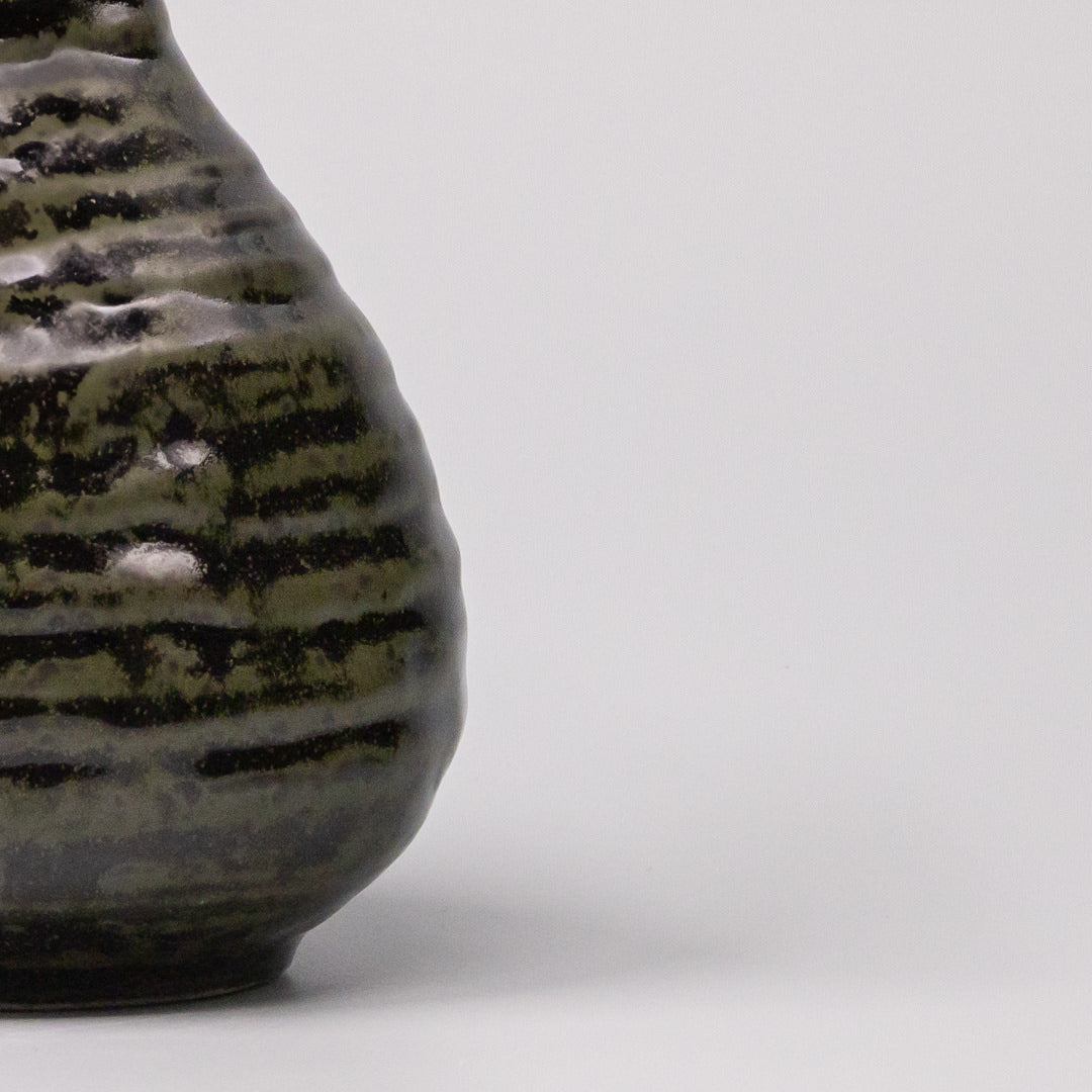 Wine Racks: Sake Jug 350ml Moss Black Glaze