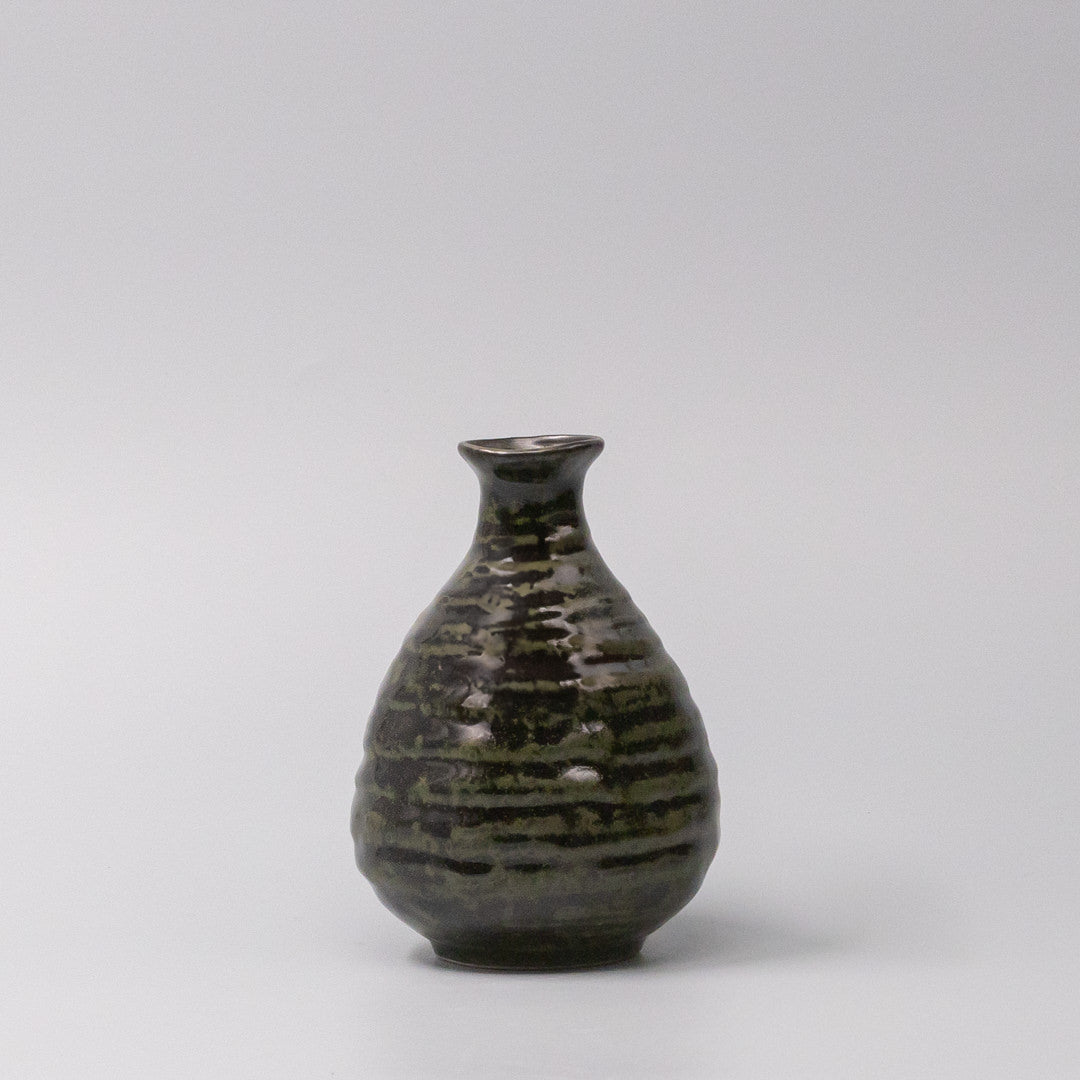 Wine Racks: Sake Jug 350ml Moss Black Glaze