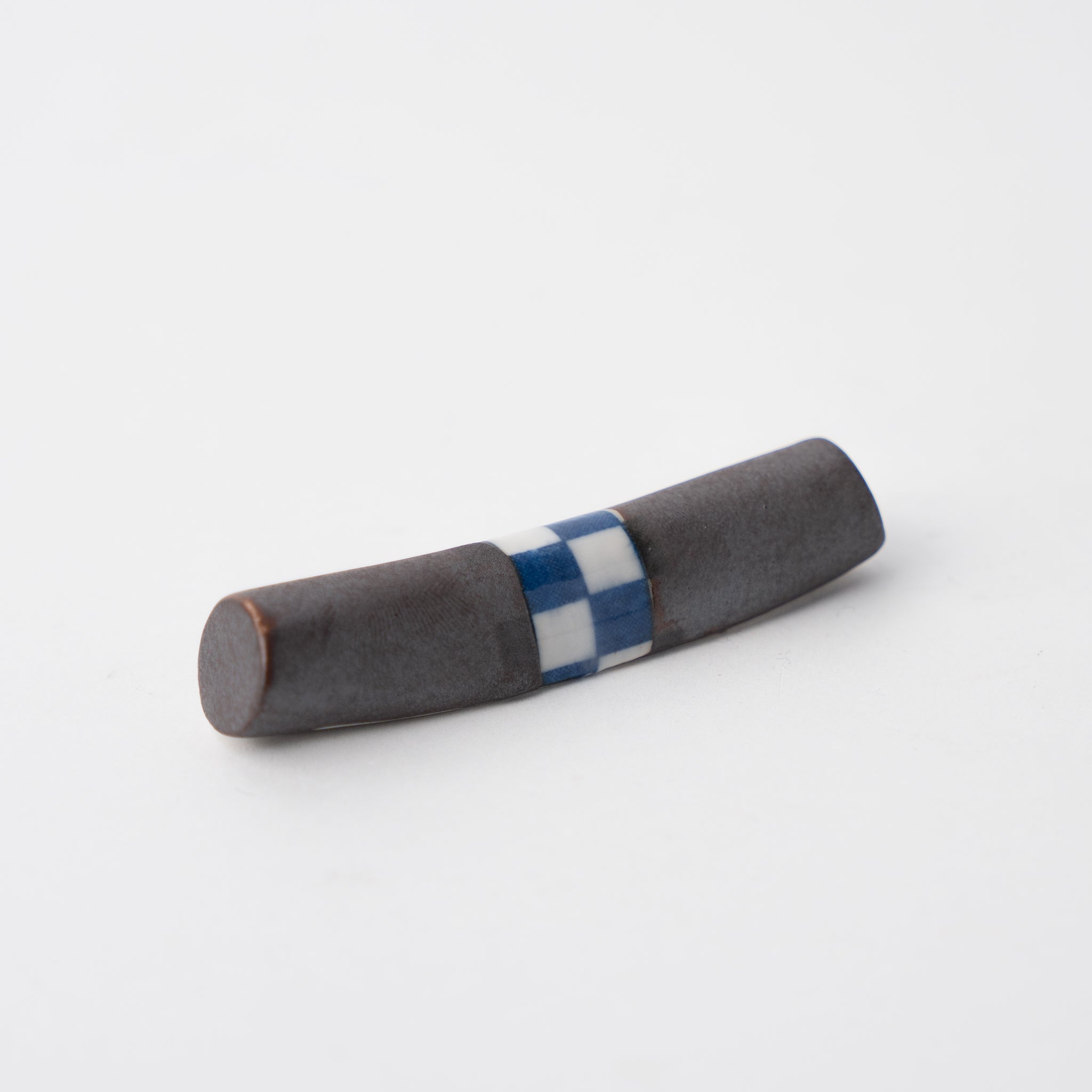 Chopstick Rest Cylinder Checker Black